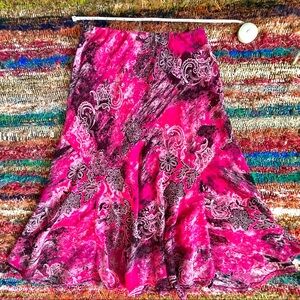 Vintage Y2K skirt with geometric and floral shapes boho-chic hippie whimsigoth